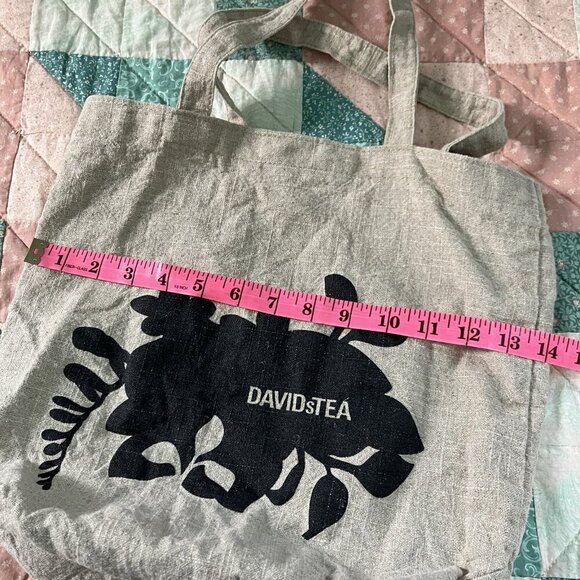 David's Tea Tote Bag Reusable Shopper Shoulder Bag Floral Canvas - Picture 6 of 7
